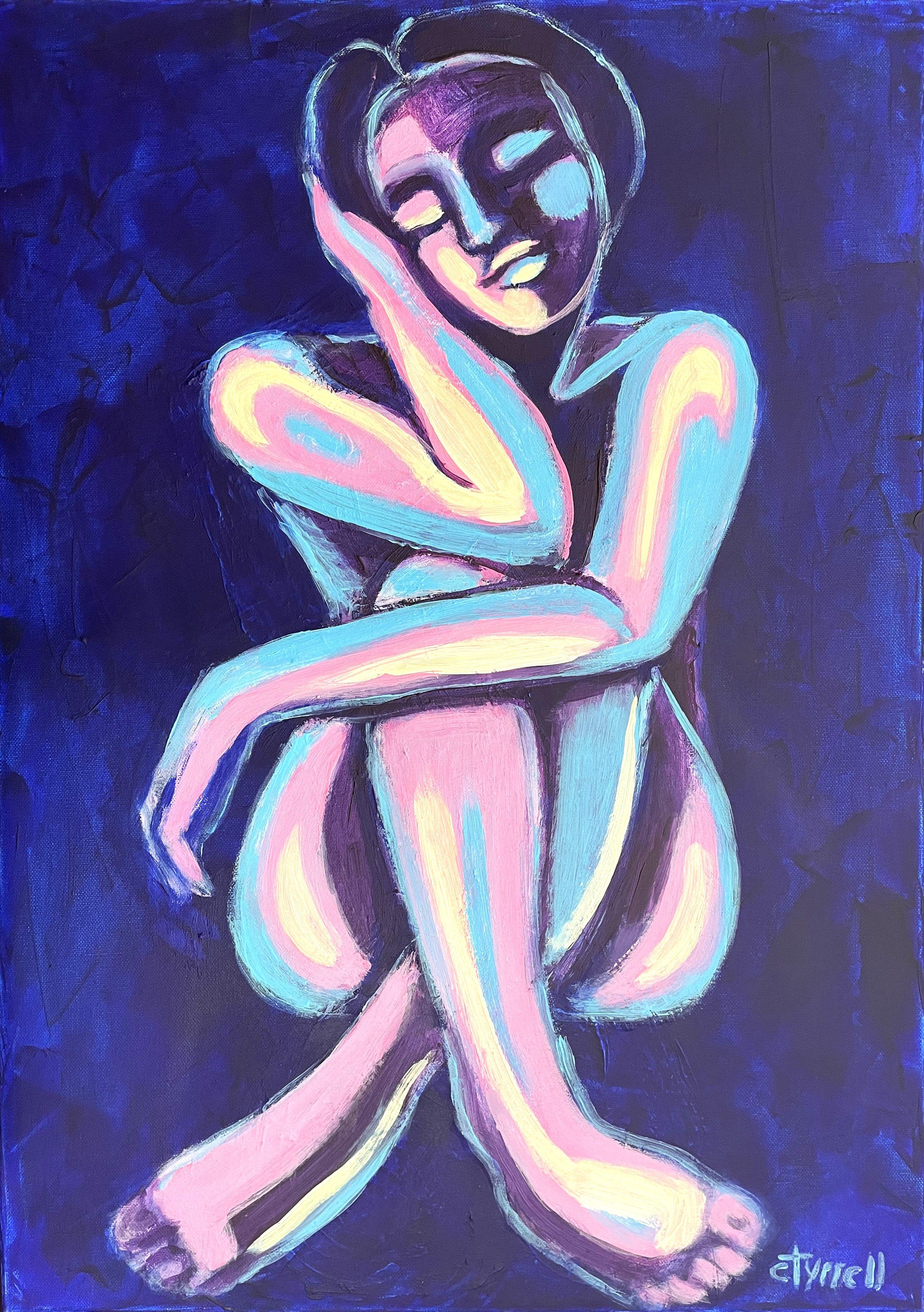 Unwinding Lady, Painting, Acrylic on Canvas
