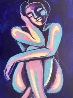 Unwinding Lady, Painting, Acrylic on Canvas