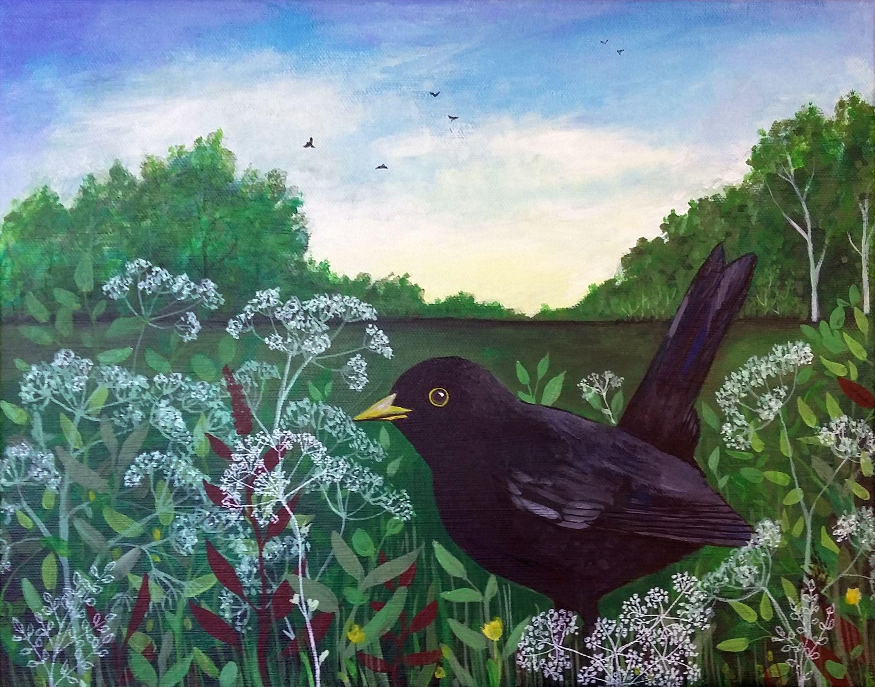 The early bird, Painting, Acrylic on Canvas - Art by Carolynne Coulson
