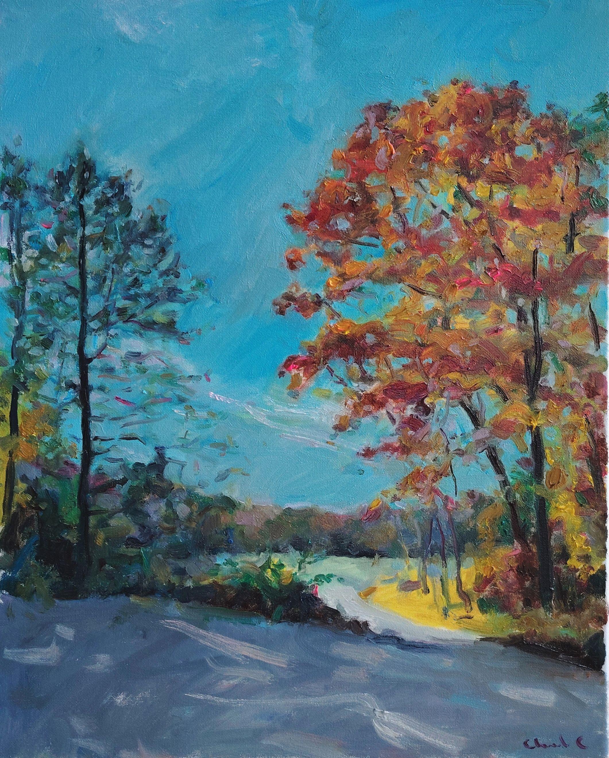 Chaque feuille est une fleur, peinture, huile sur toile - Art de Charles Choi