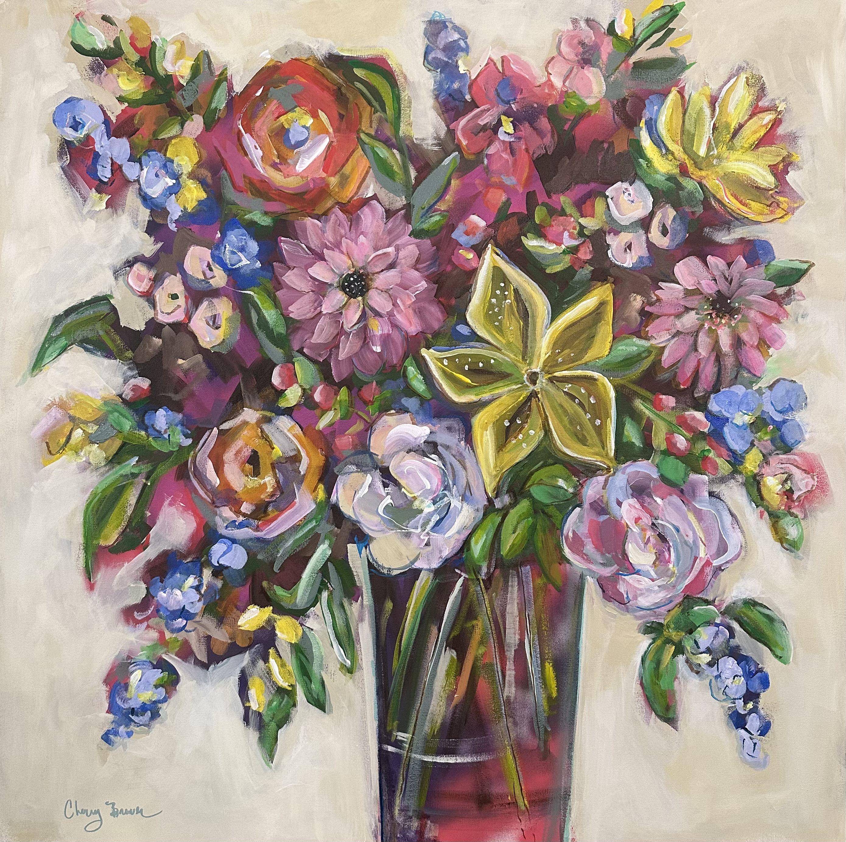 Summer Bouquet, Painting, Acrylic on Canvas - Art by Cherry Brewer