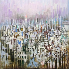 The Rooftop Dancer, Painting, Oil on Canvas