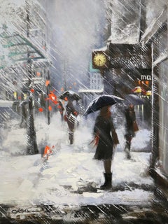 Winter White in Midtown Manhattan, Painting, Oil on Canvas