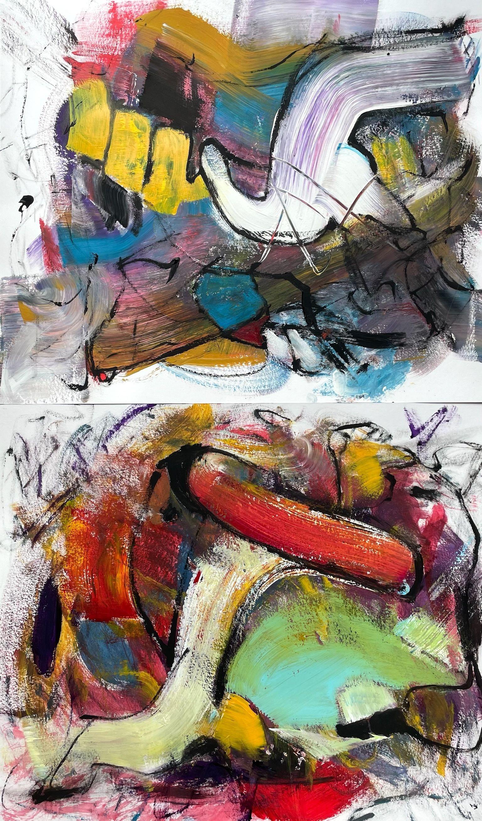 Up&Up (Diptyque), peinture, acrylique sur papier