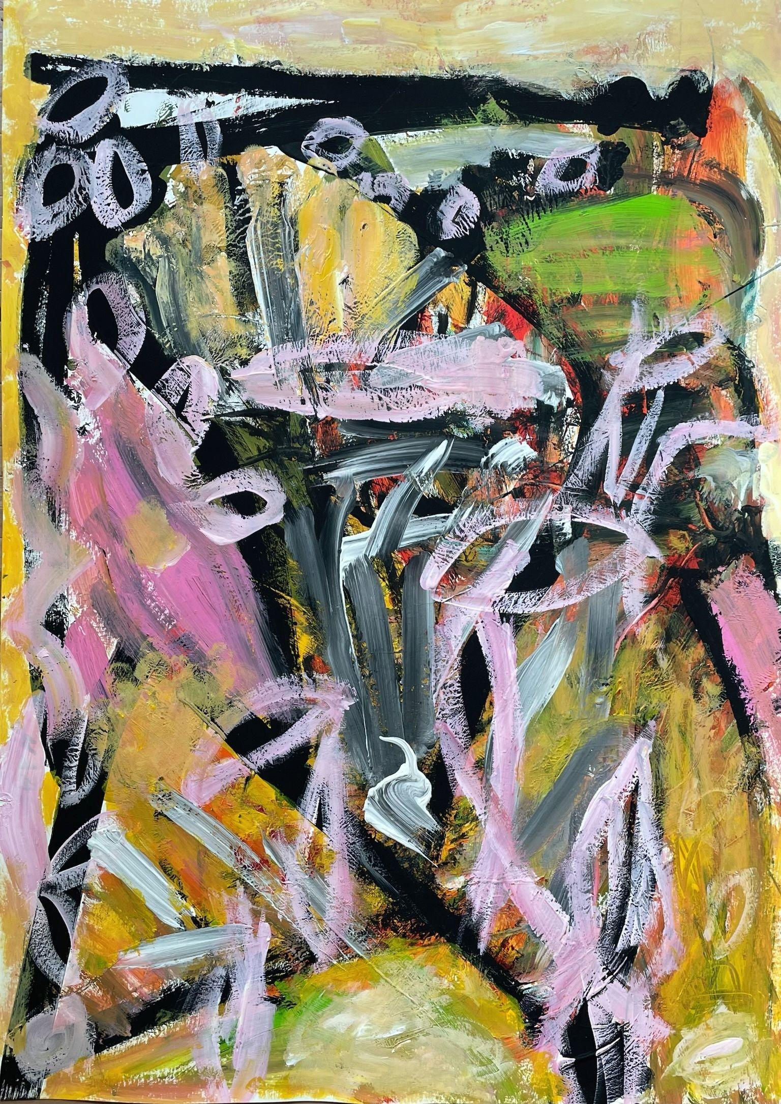 Wonderland 4, peinture, acrylique sur papier
