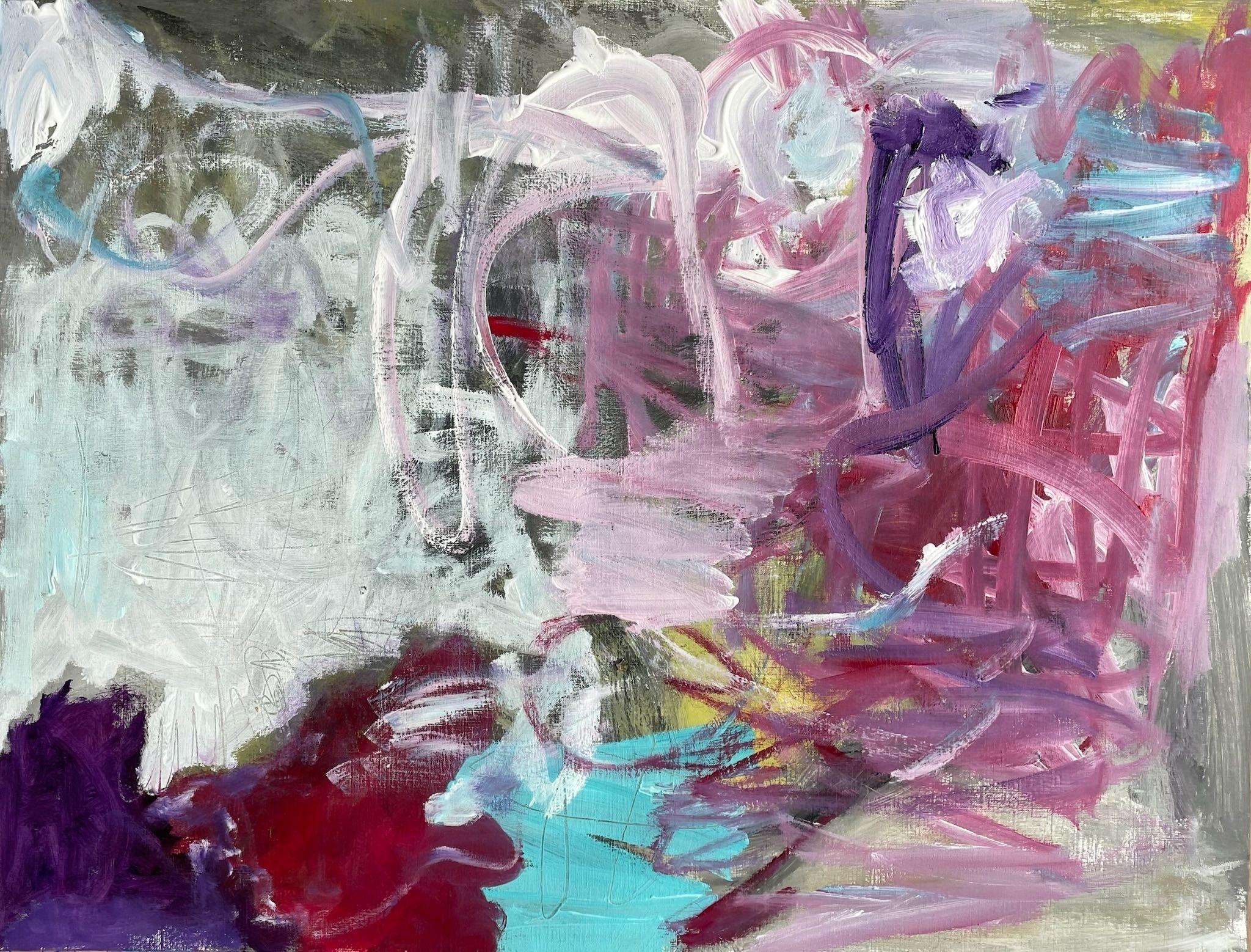 Bevor es begann, Malerei, Acryl auf Papier – Art von Christel Haag