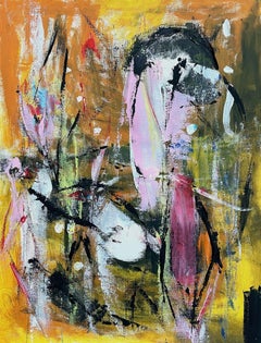 Lady in Pink, Painting, Acrylic on Paper