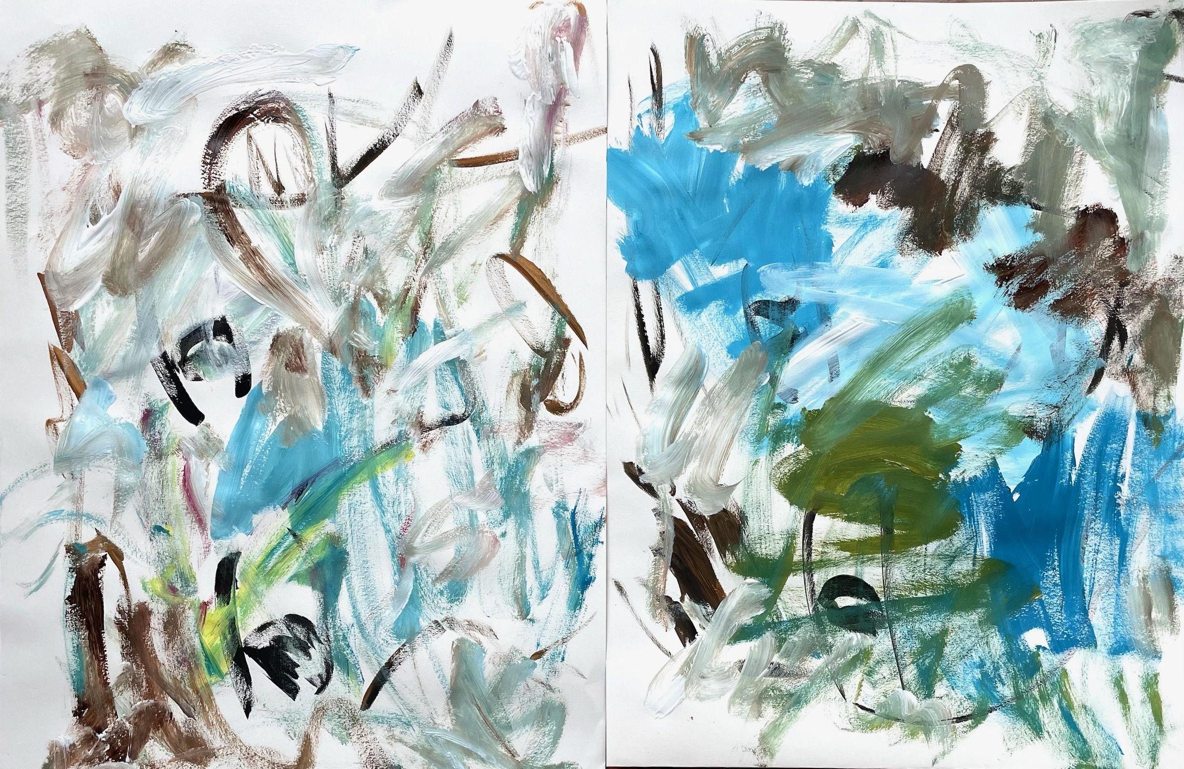 Sollte ich bleiben 2, Malerei, Acryl auf Papier – Art von Christel Haag