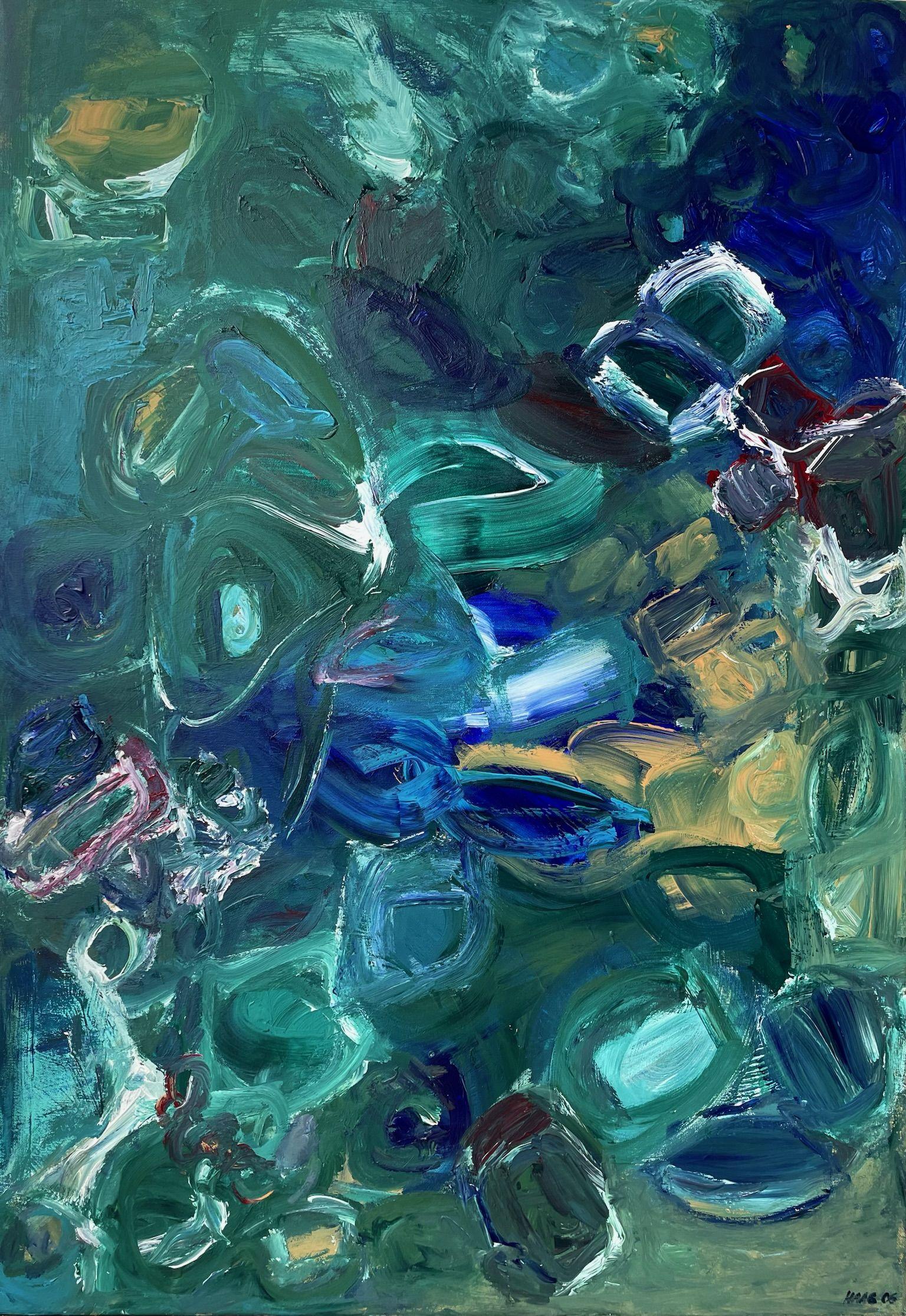 Abtauchen, Painting, Acrylic on Canvas - Art by Christel Haag