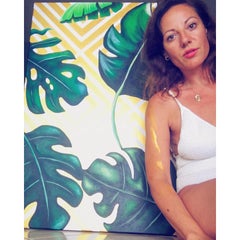 Golden Tropical, Painting, Acrylic on Canvas