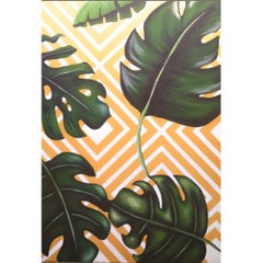Golden Tropical, Painting, Acrylic on Canvas