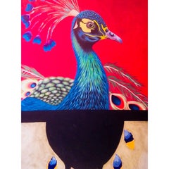 Weird Peacock, Painting, Acrylic on Canvas