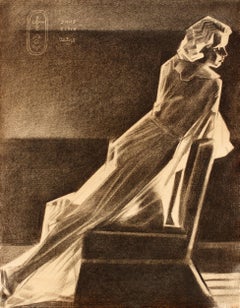 Sans Titre - 02-06-25 (Jean Harlow), Dessin, Crayon à papier/Crayon de couleur sur papier