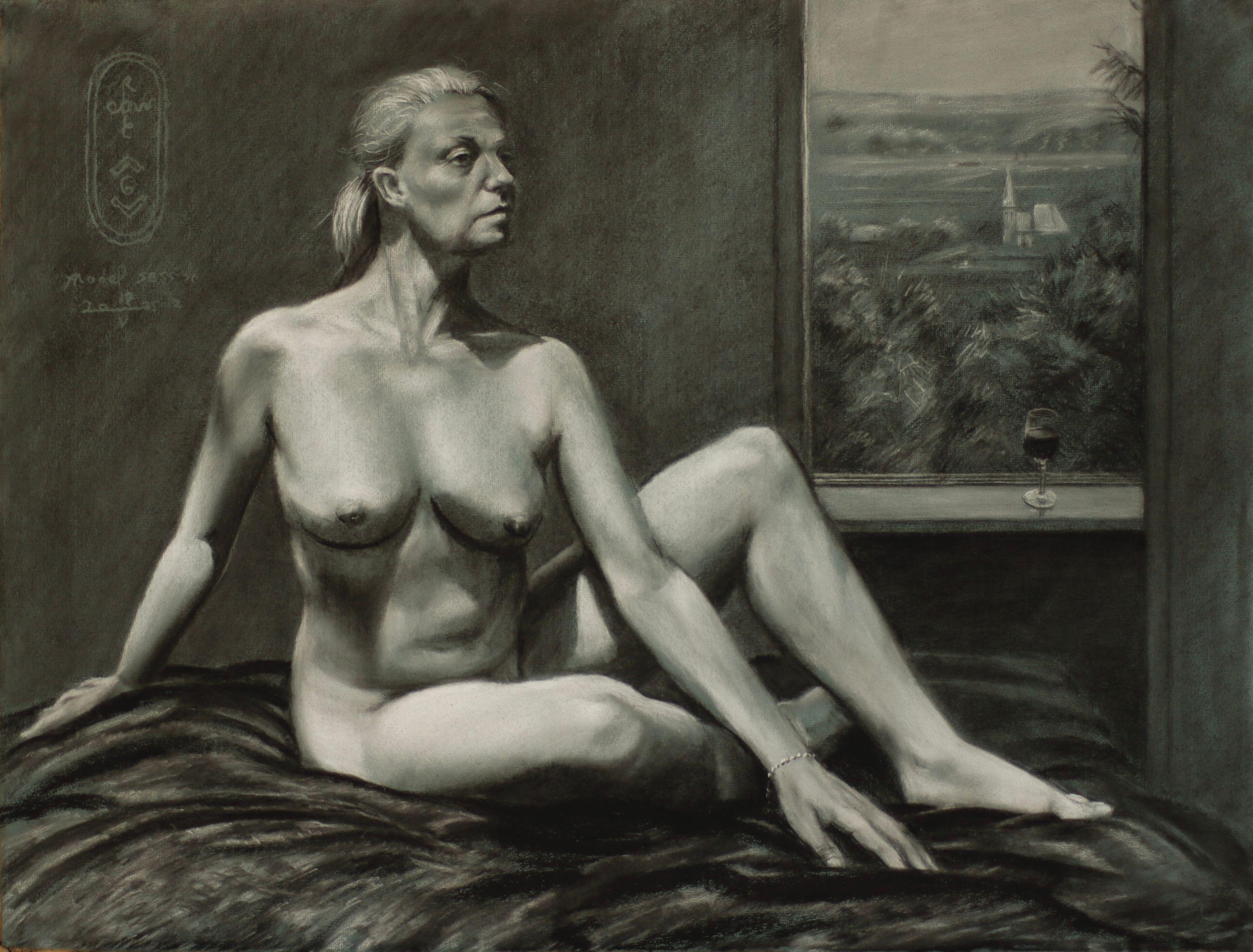 Model Session - 17-05-25 - 2, Drawing, Pastels on Paper