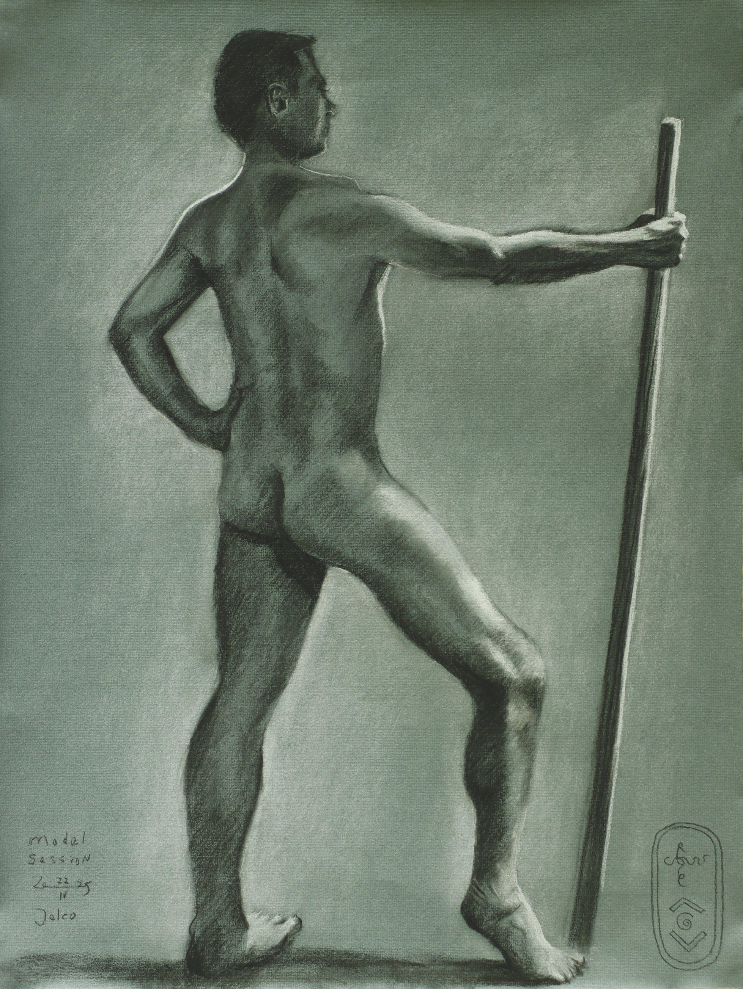 Model Session - 22-04-25 (Jelco) - 1, Drawing, Pastels on Paper