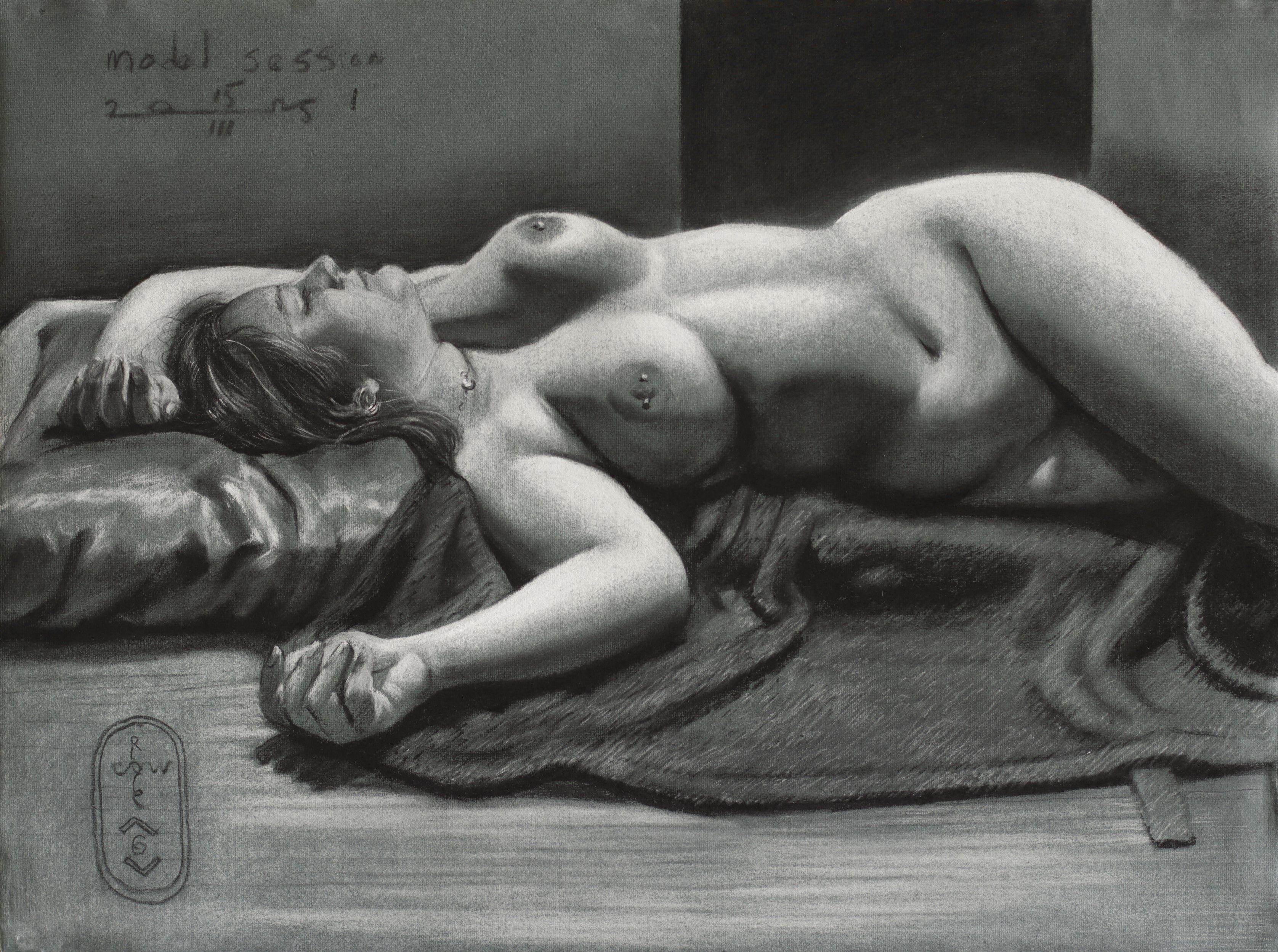 Model Session – 15-03-25 – 1, Drawing, Pastels on Paper