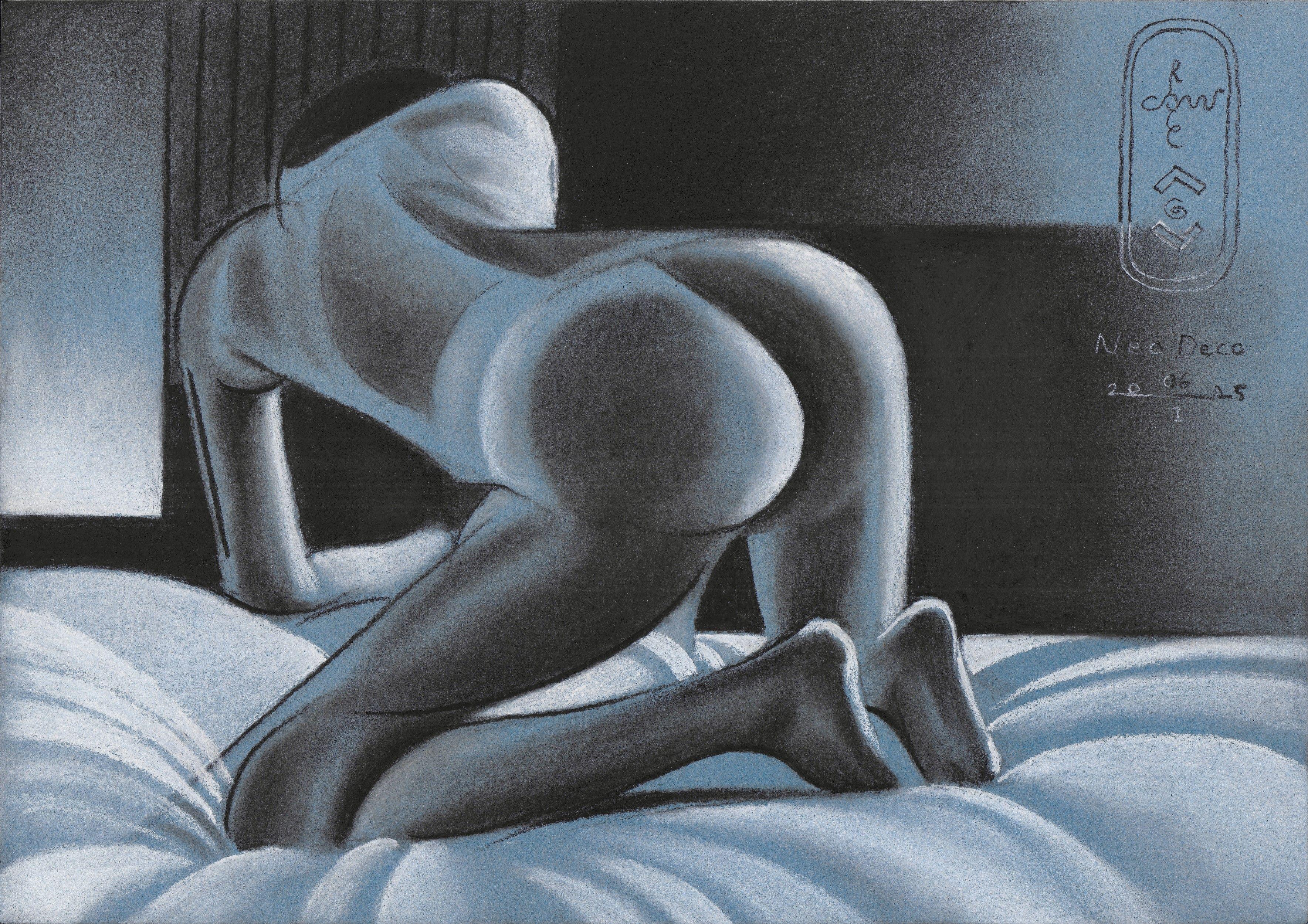 Neo Deco â€“ 06-01-25, Drawing, Pastels on Paper - Art by Corne Akkers
