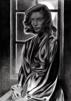 Sans Titre - 30-10-24 (Lauren Bacall), Disegno, Matita/Matita colorata su carta
