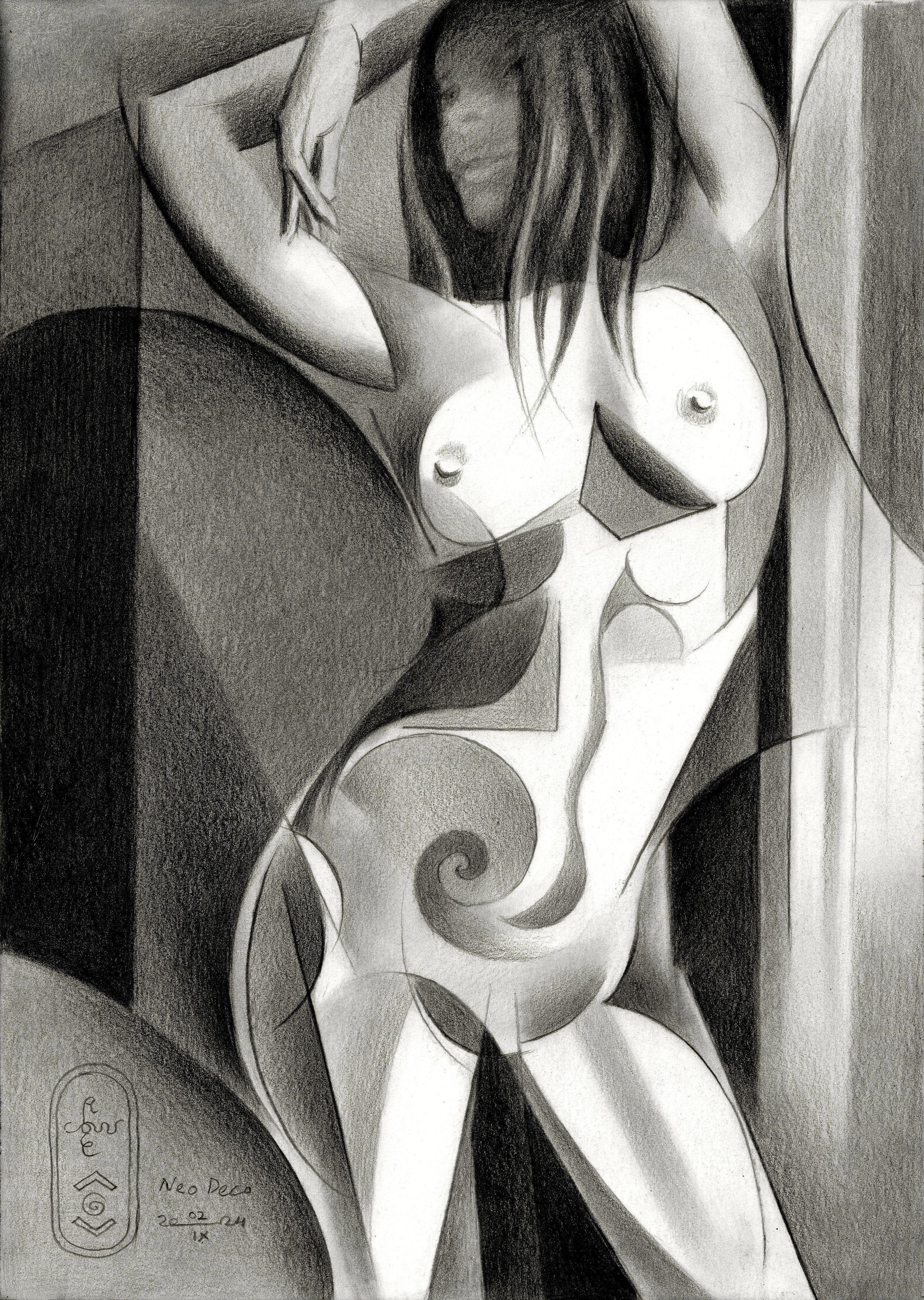Neo Deco â€“ 02-09-24, Drawing, Pencil/Colored Pencil on Paper