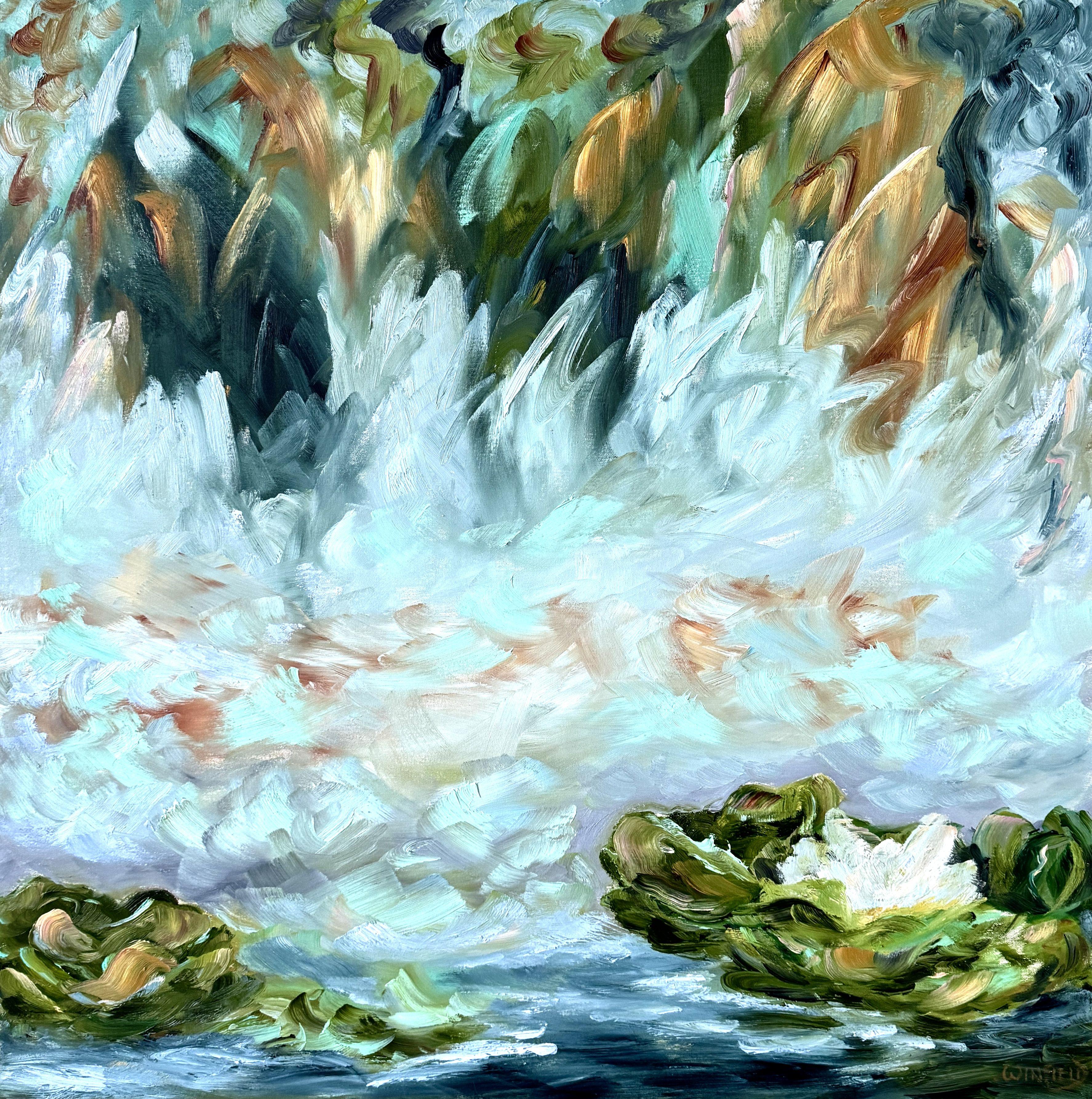 Cappuccino, peinture, huile sur toile - Art de Darlene  Winfield