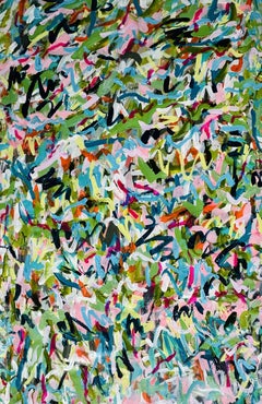 WHERE RIBBONS DANCE, Painting, Acrylic on Canvas
