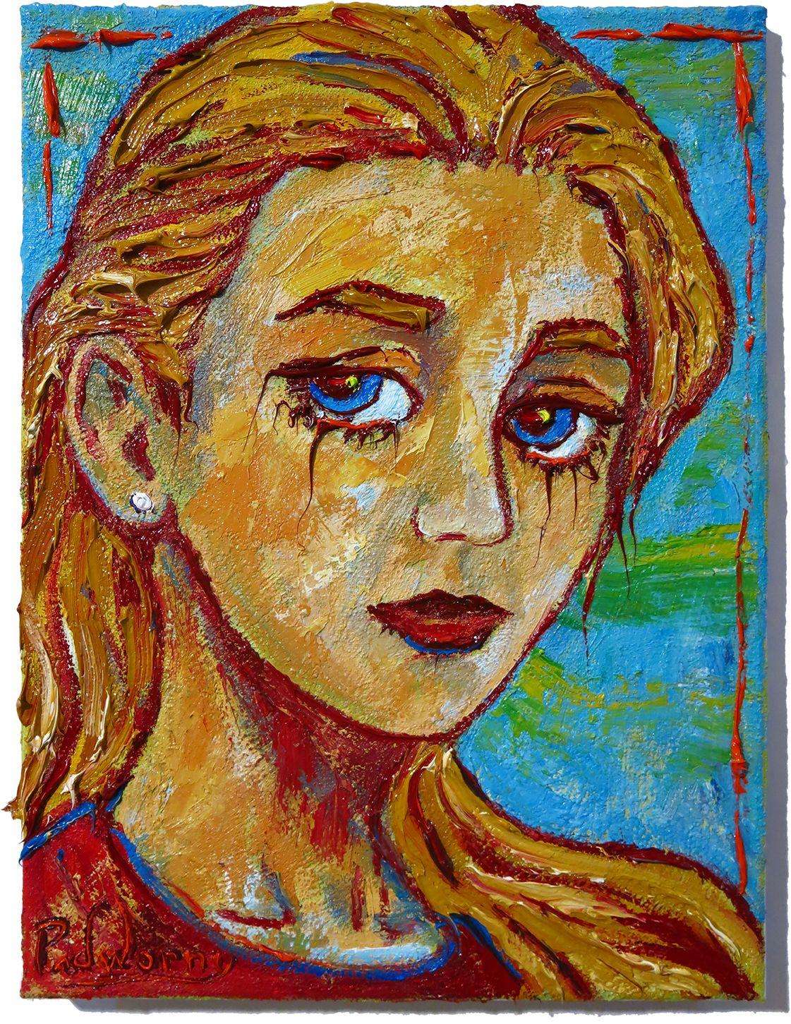 UNTITLED x1489 – Original-Ölgemäldeporträt, Gemälde, Öl auf Leinwand – Art von David Padworny