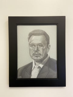 Elon Musk, Drawing, Charcoal on Paper