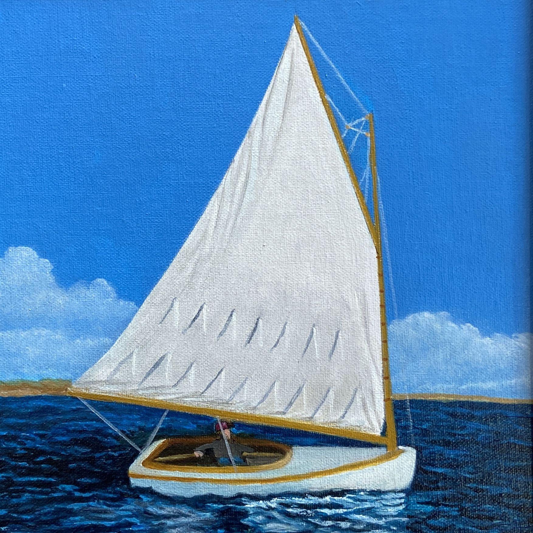 Sail Away, peinture, huile sur panneau MDF - Art de David Sipko