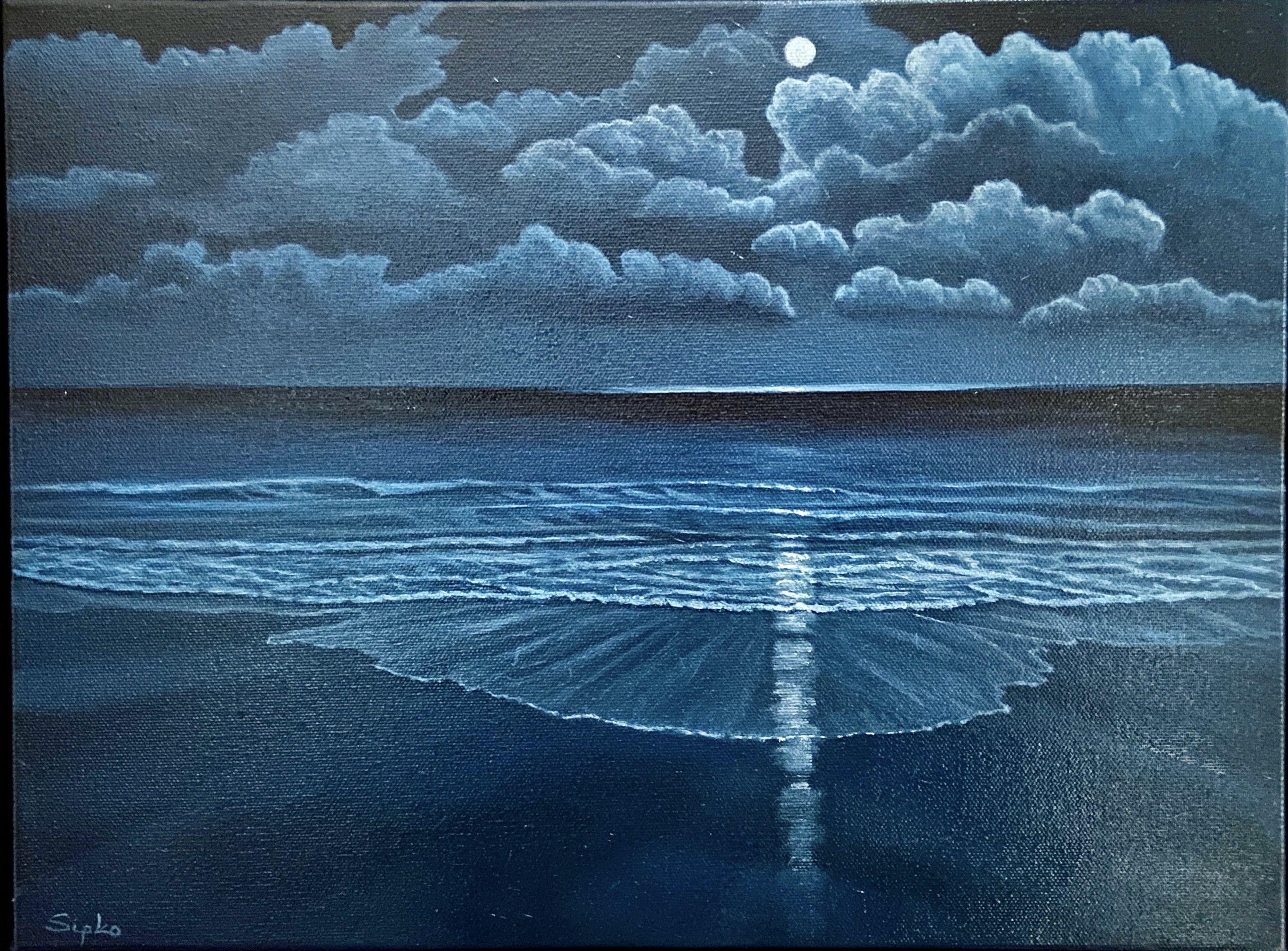 Darkness VII, peinture, huile sur toile - Art de David Sipko