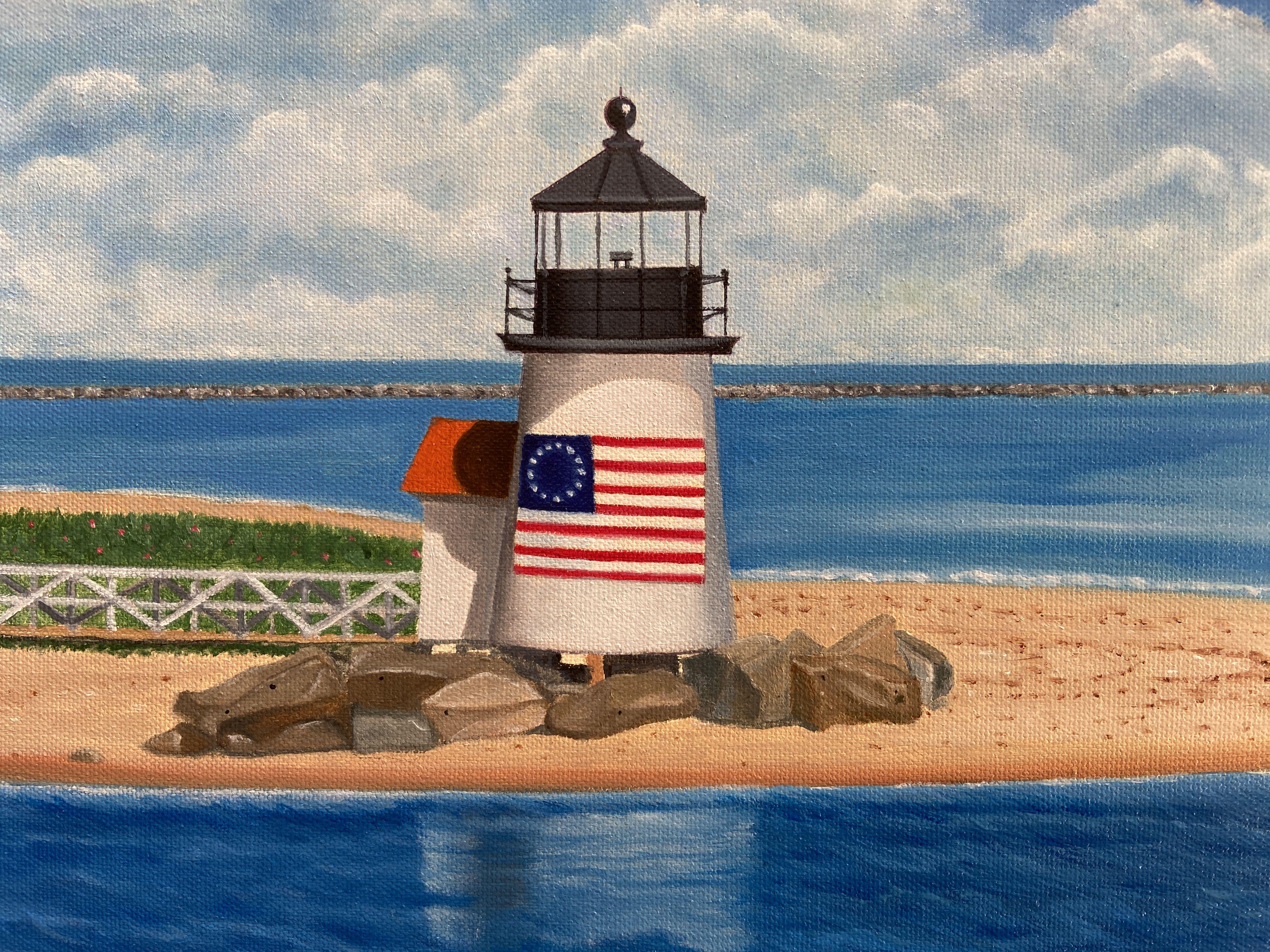 Brant Point, peinture, huile sur toile - Art de David Sipko