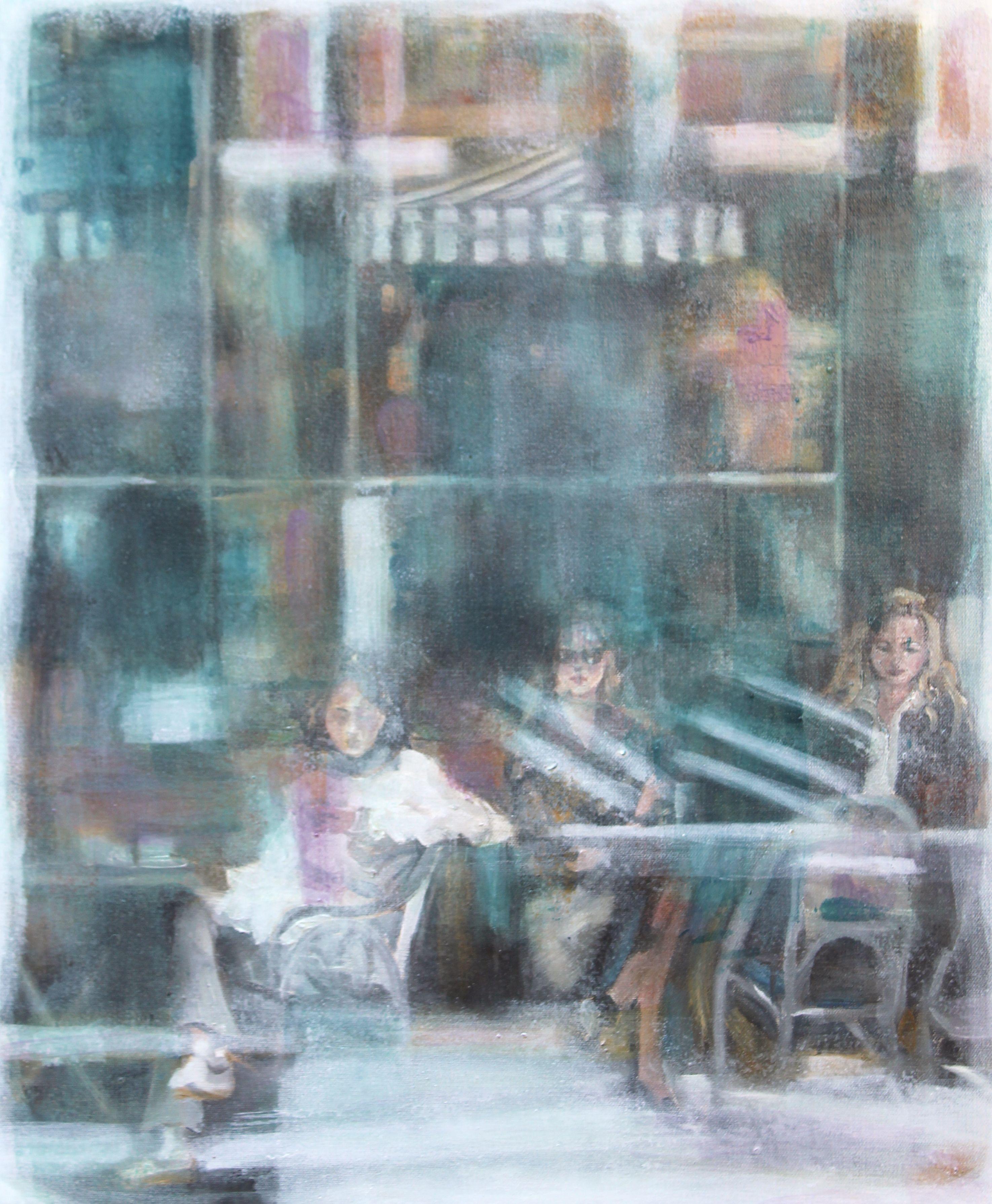Cafe Highlight, Painting, Oil on Canvas - Art by Debbie Pacheco
