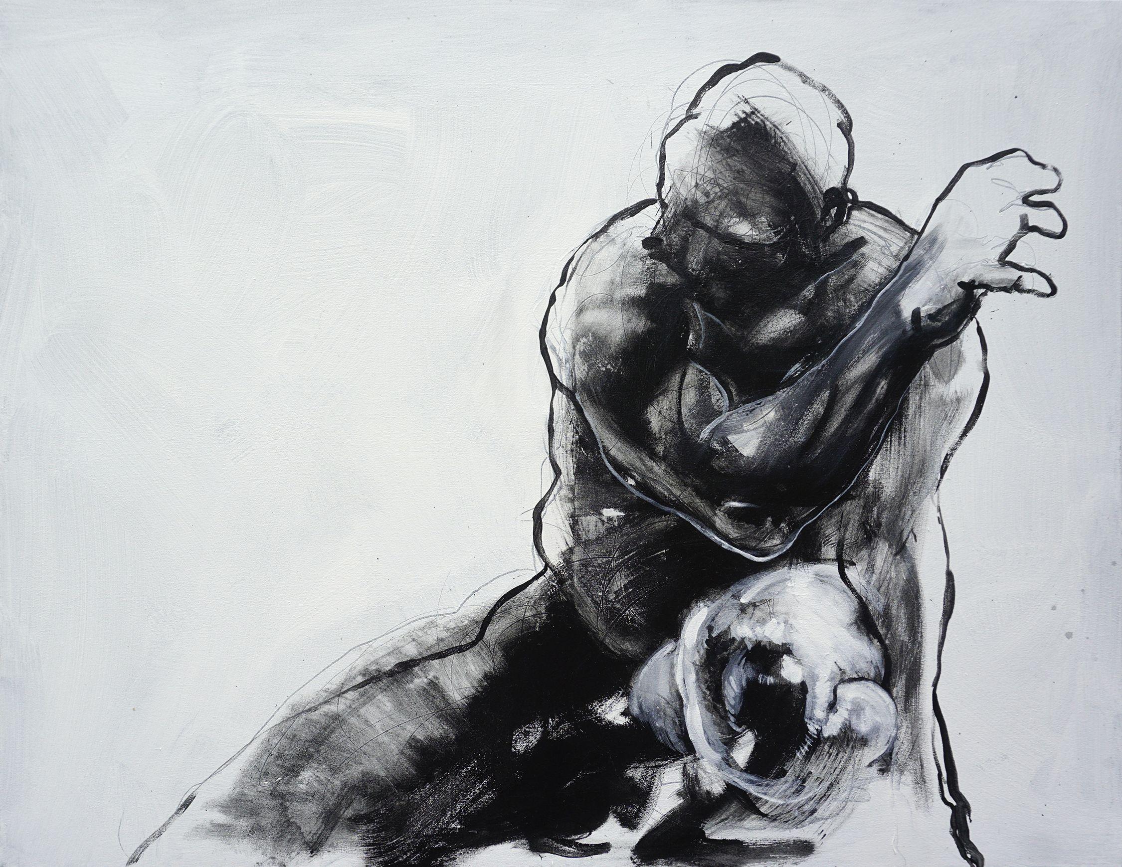 Prometheus Pyrphoros, Painting, Acrylic on Canvas