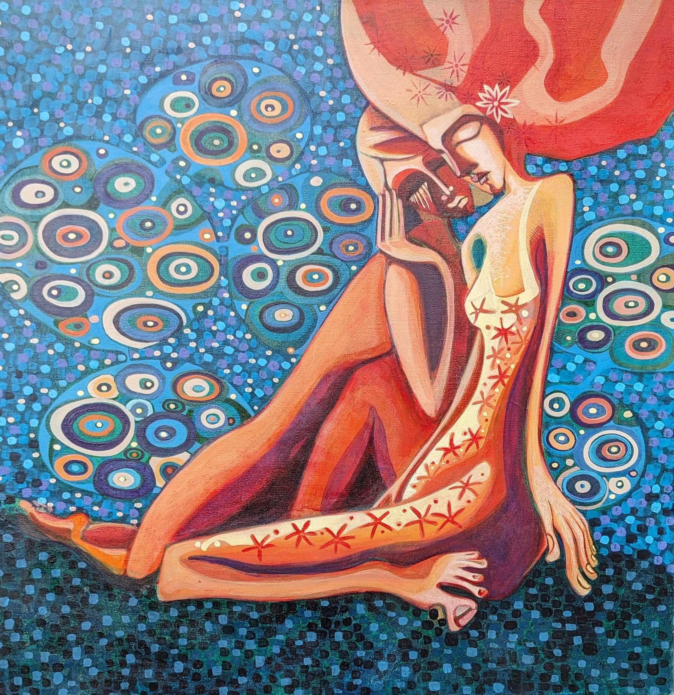 Caring for you, Painting, Acrylic on Canvas - Art by Diana Chelaru