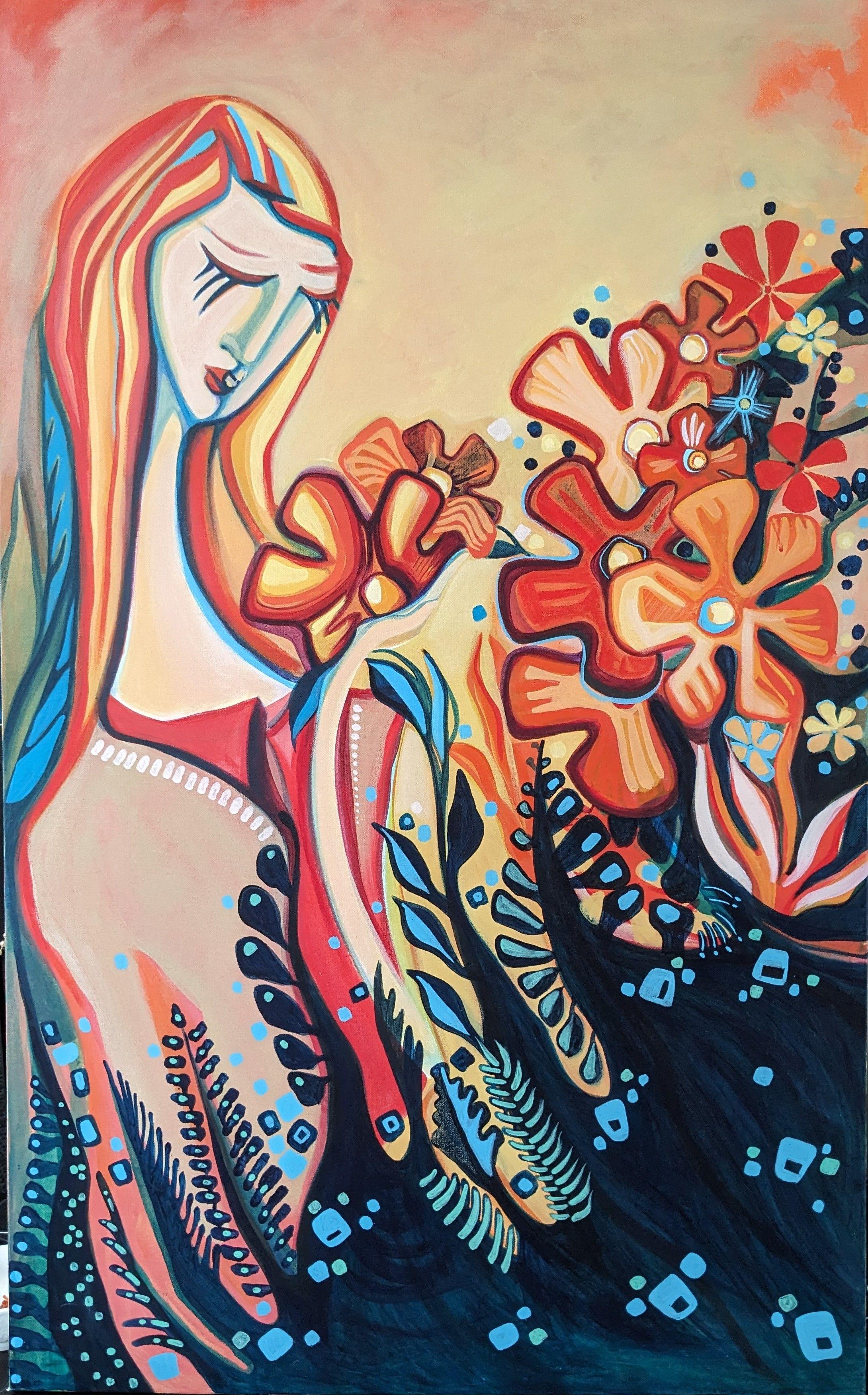 Wildflowers, Painting, Acrylic on Canvas