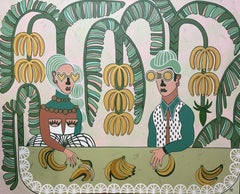 Love at a banana plantation, Painting, Acrylic on Canvas