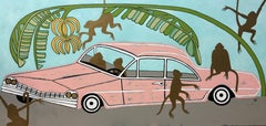 Monkey boulevard, Painting, Acrylic on Canvas