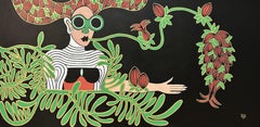 Discours fleuri, peinture, acrylique sur toile