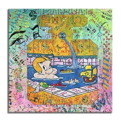 Richie Rich Chanel Pool - Original Painting, Painting, Acrylic on Canvas
