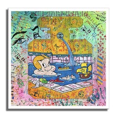 Richie Rich Chanel Pool - Original Painting, Painting, Acrylic on Canvas