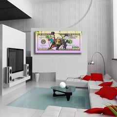Dollar Money Flow - Original Painting on Canvas, Painting, Acrylic on Canvas