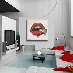 Smoking Billions - Original Painting on Canvas, Painting, Oil on Canvas