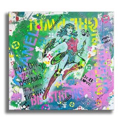 Girl Power Emotion - Original Painting on Canvas, Painting, Acrylic on Canvas