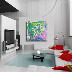 Girl Power Emotion - Original Painting on Canvas, Painting, Acrylic on Canvas