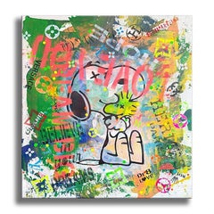 Dream Love Snoopy - Original Painting on Canvas, Painting, Acrylic on Canvas