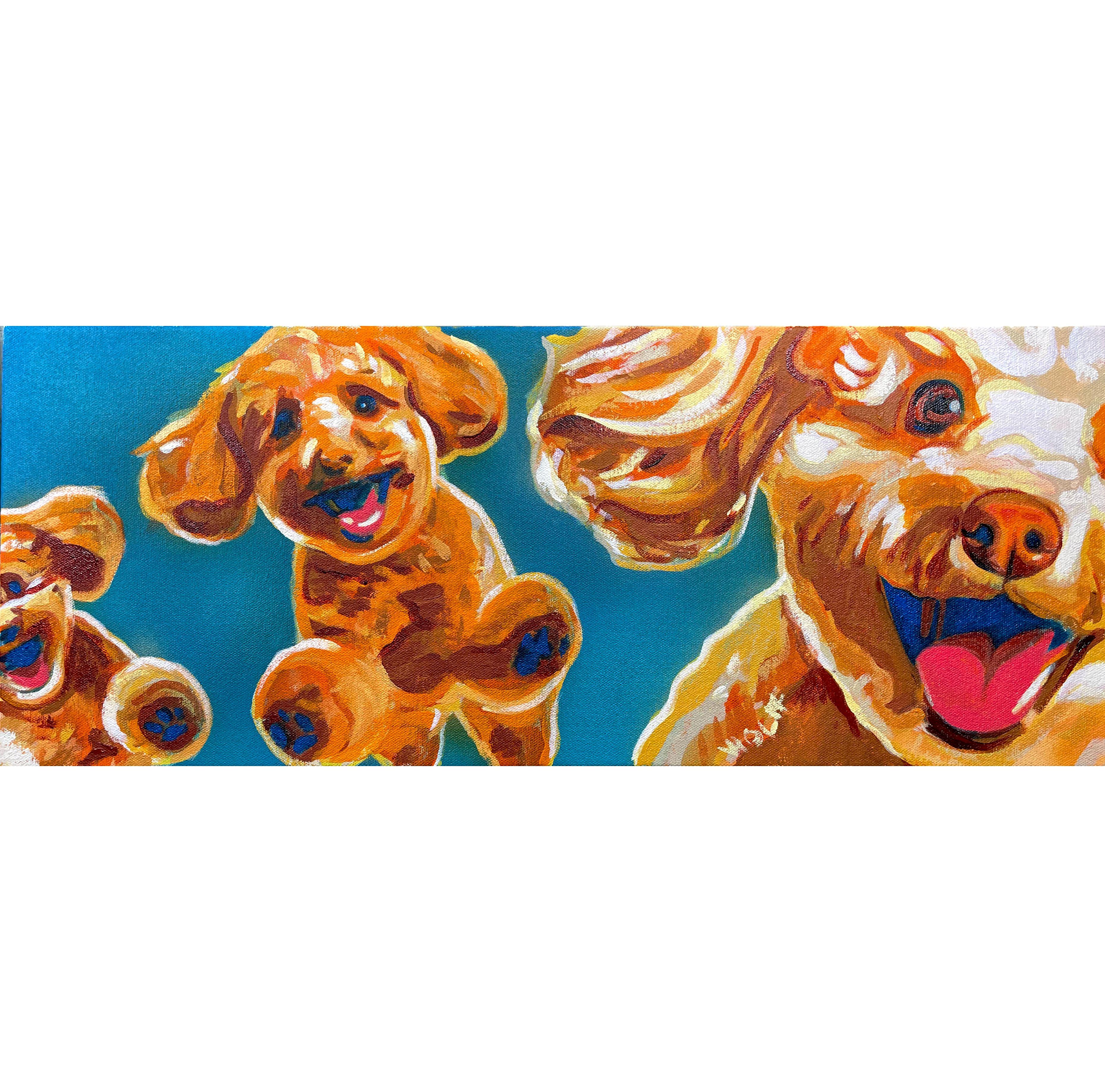 Sauter de joie, peinture, huile sur toile