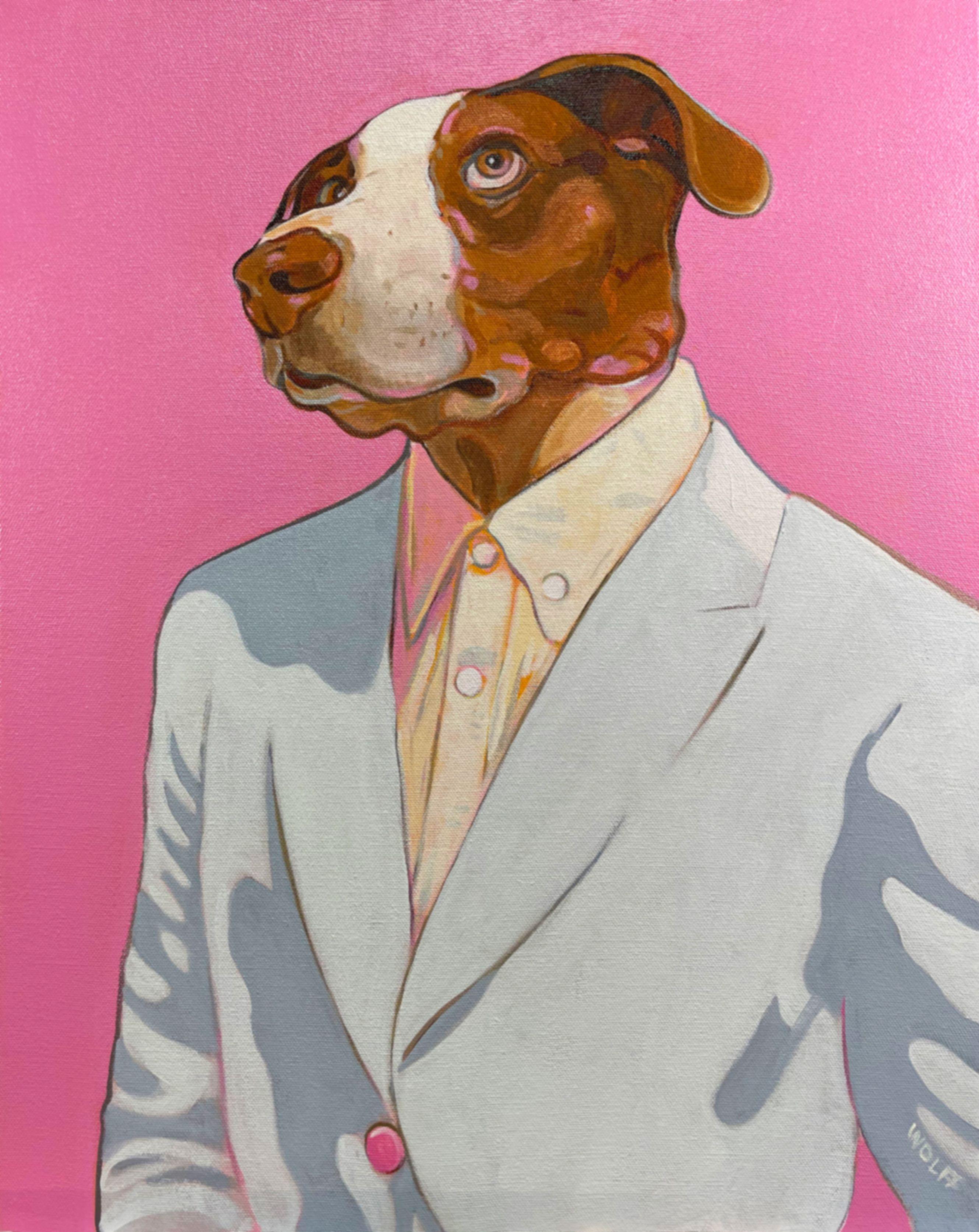 Hundespaziergang, Gemälde, Öl auf Leinwand – Art von Dwayne Wolff