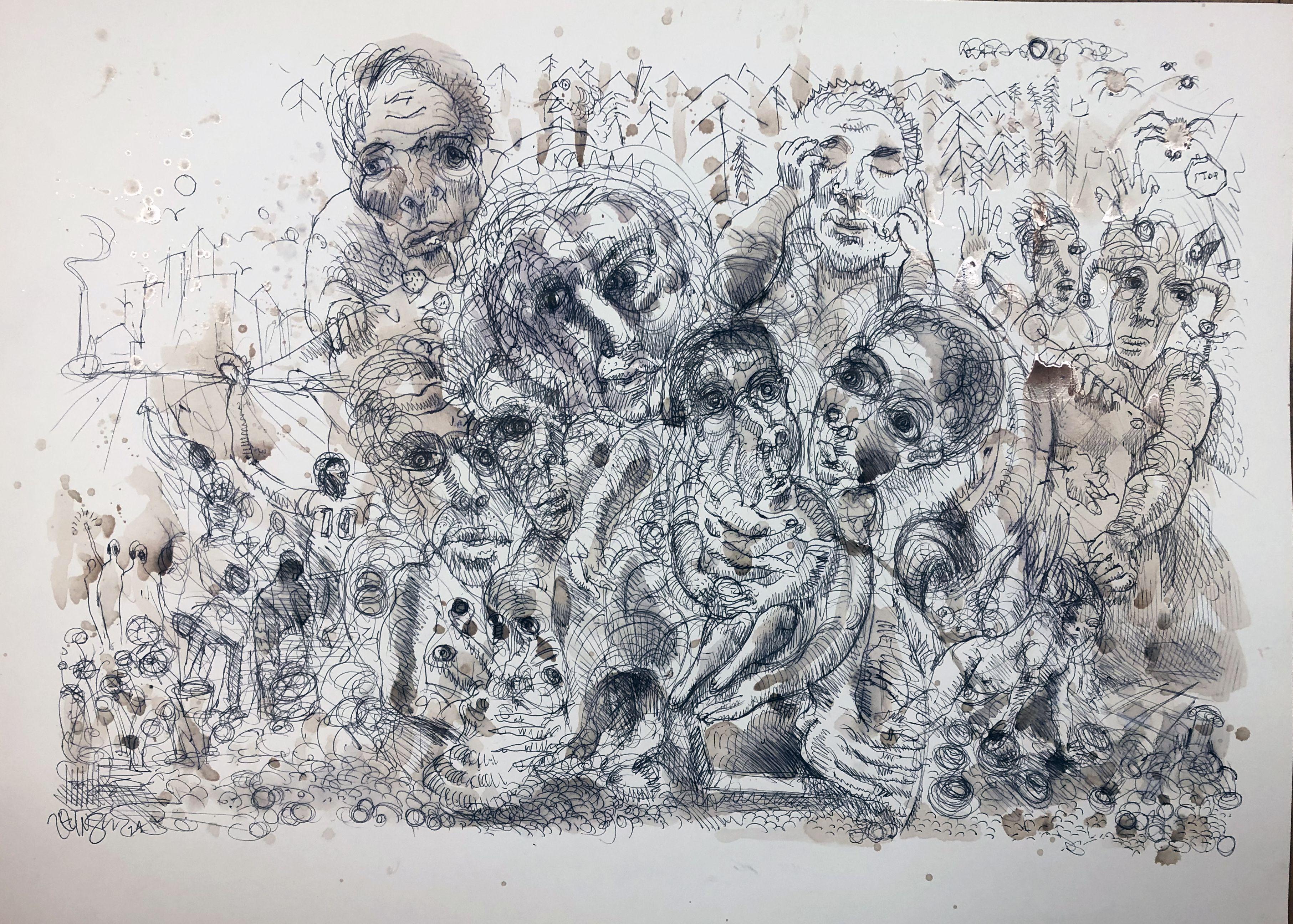 american dream no. 7, Painting, Watercolor on Watercolor Paper