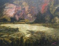 Park view, Inspired by Richter, Painting, Oil on Canvas