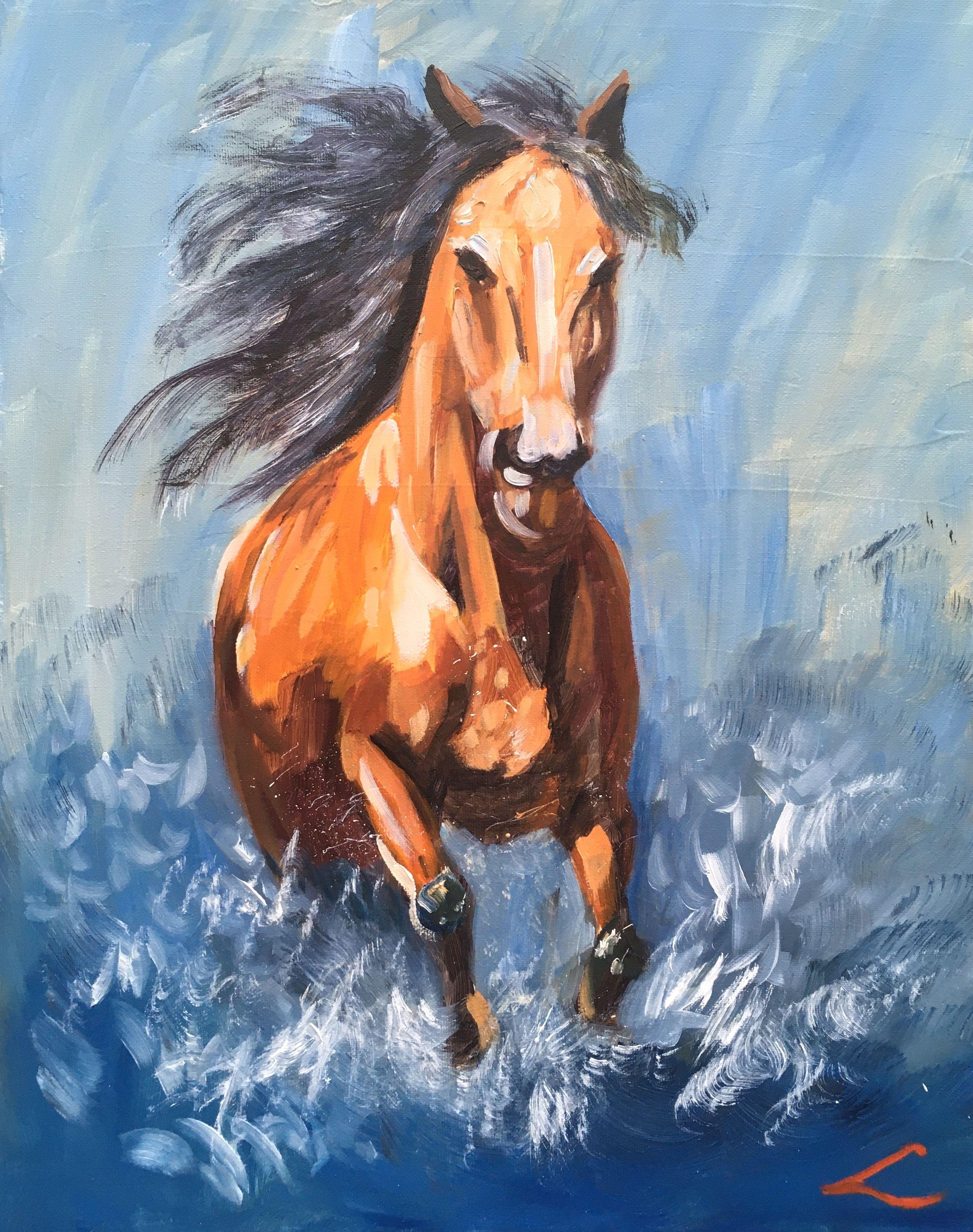 Galloping horse, Painting, Oil on Canvas