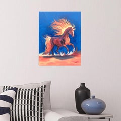 Fiery horse, Painting, Oil on Canvas